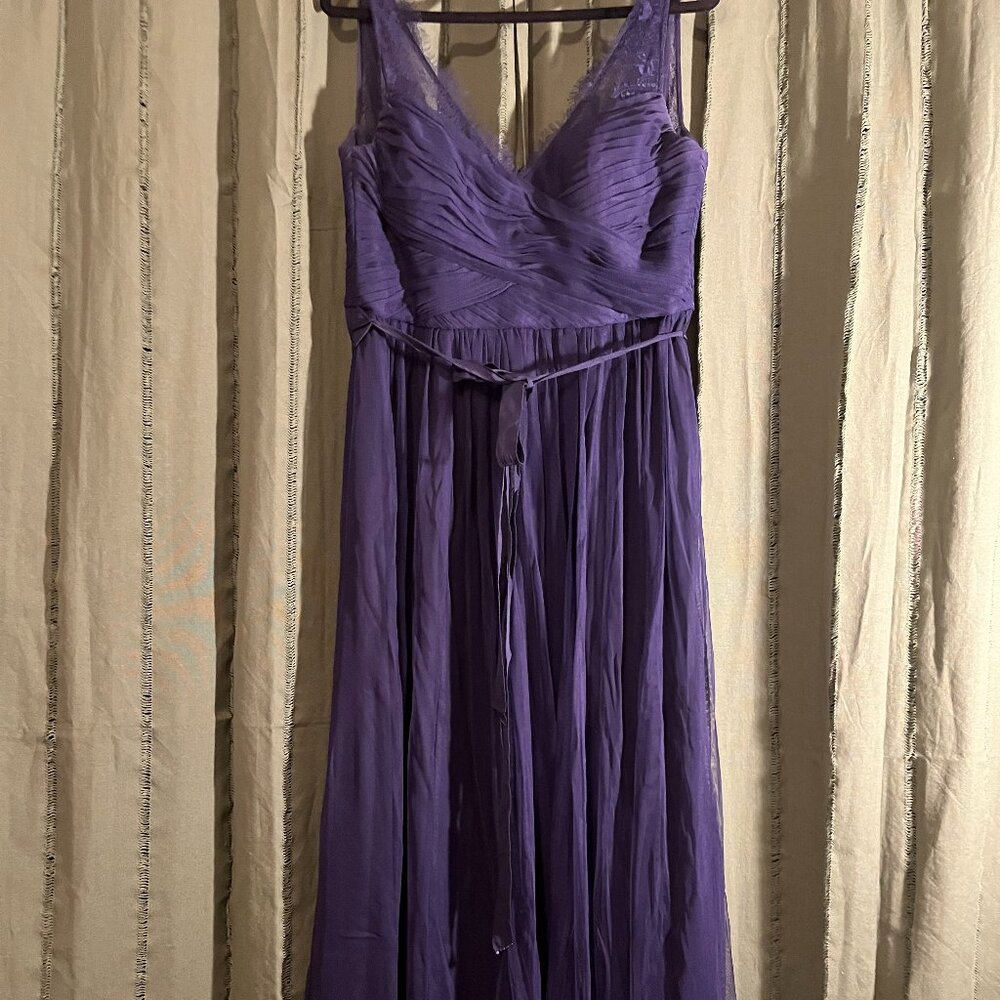 Hitherto Blue Chiffon Lace Formal Gown | Prom Dress | Bridesmaid | Size 8